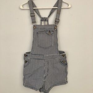 Navy blue striped overalls Size small